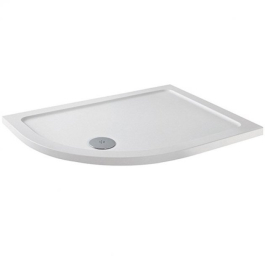 MX Elements Left Handed Anti-Slip Offset Quadrant Shower Tray with Waste  1300mm x 800mm - White - ASX75