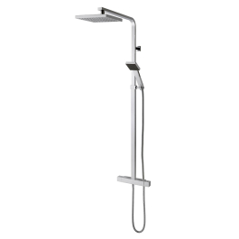 TNS Options Square Thermostatic Bar Mixer Valve with Overhead Rain Shower